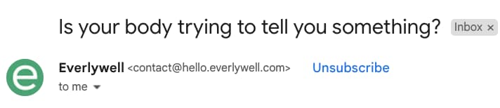 email subject line example for everlywell