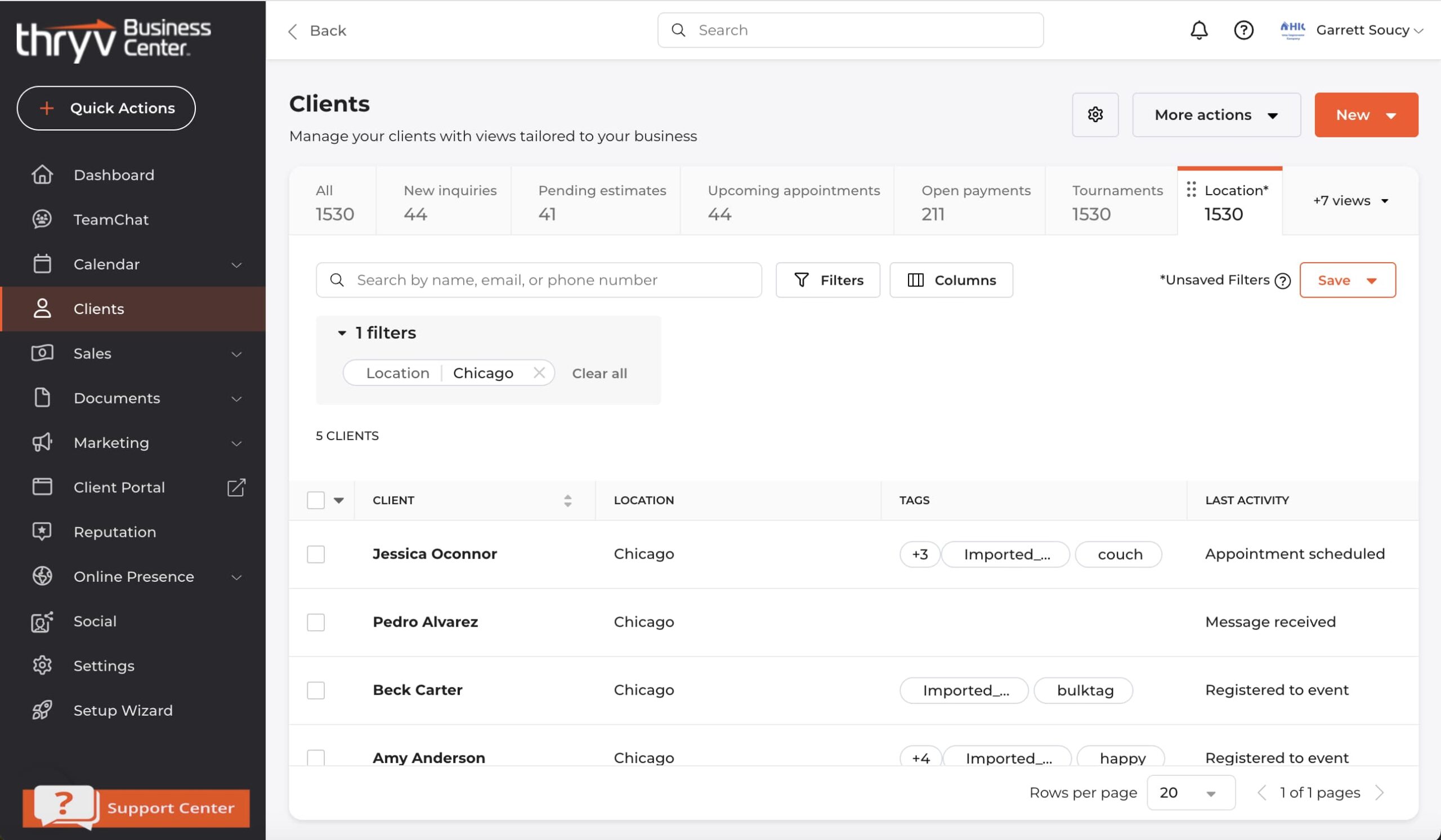 contact management crm example