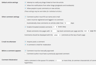 WordPress Comment Options